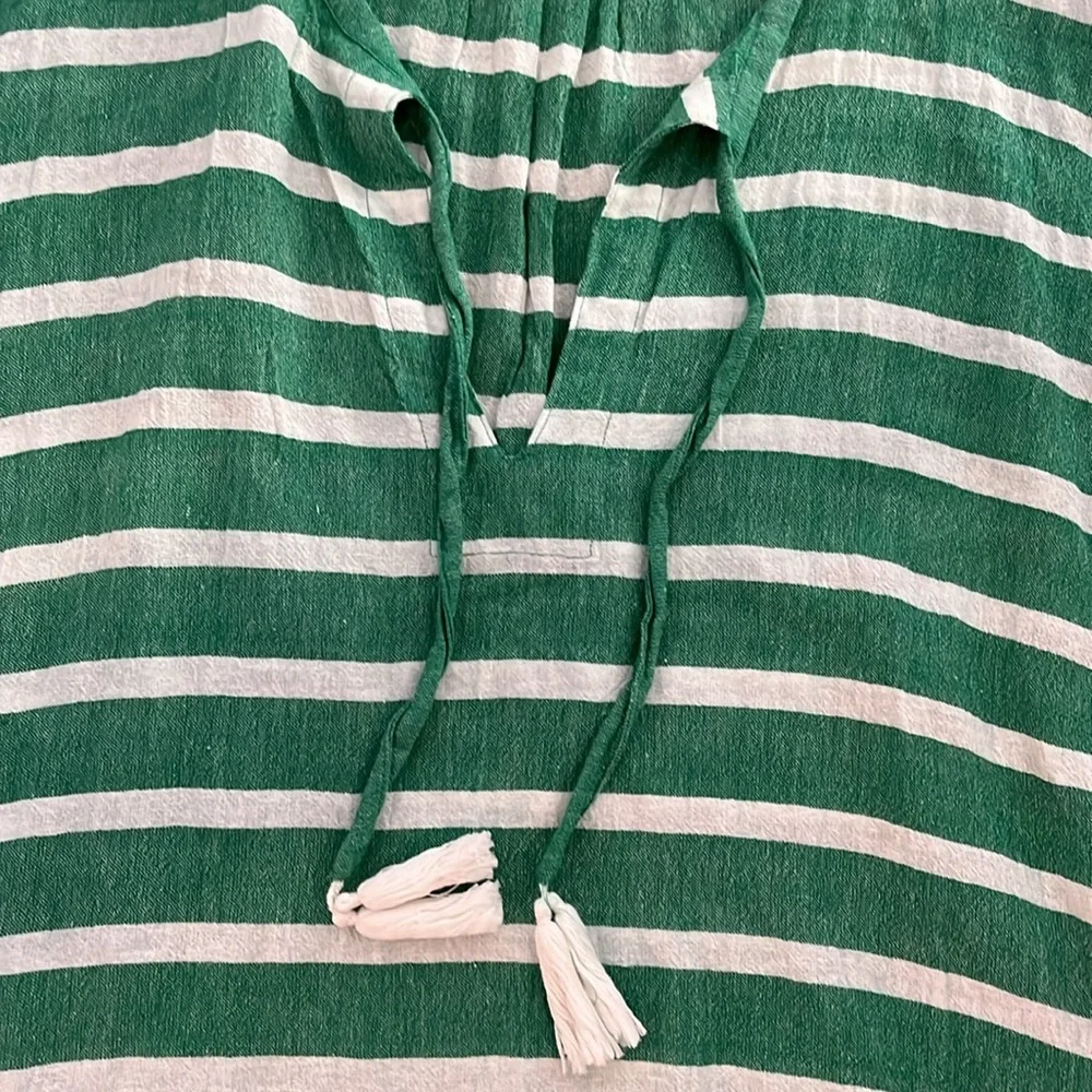 S/M Rose and Rose green striped swimsuit coverup - Picture 5 of 7